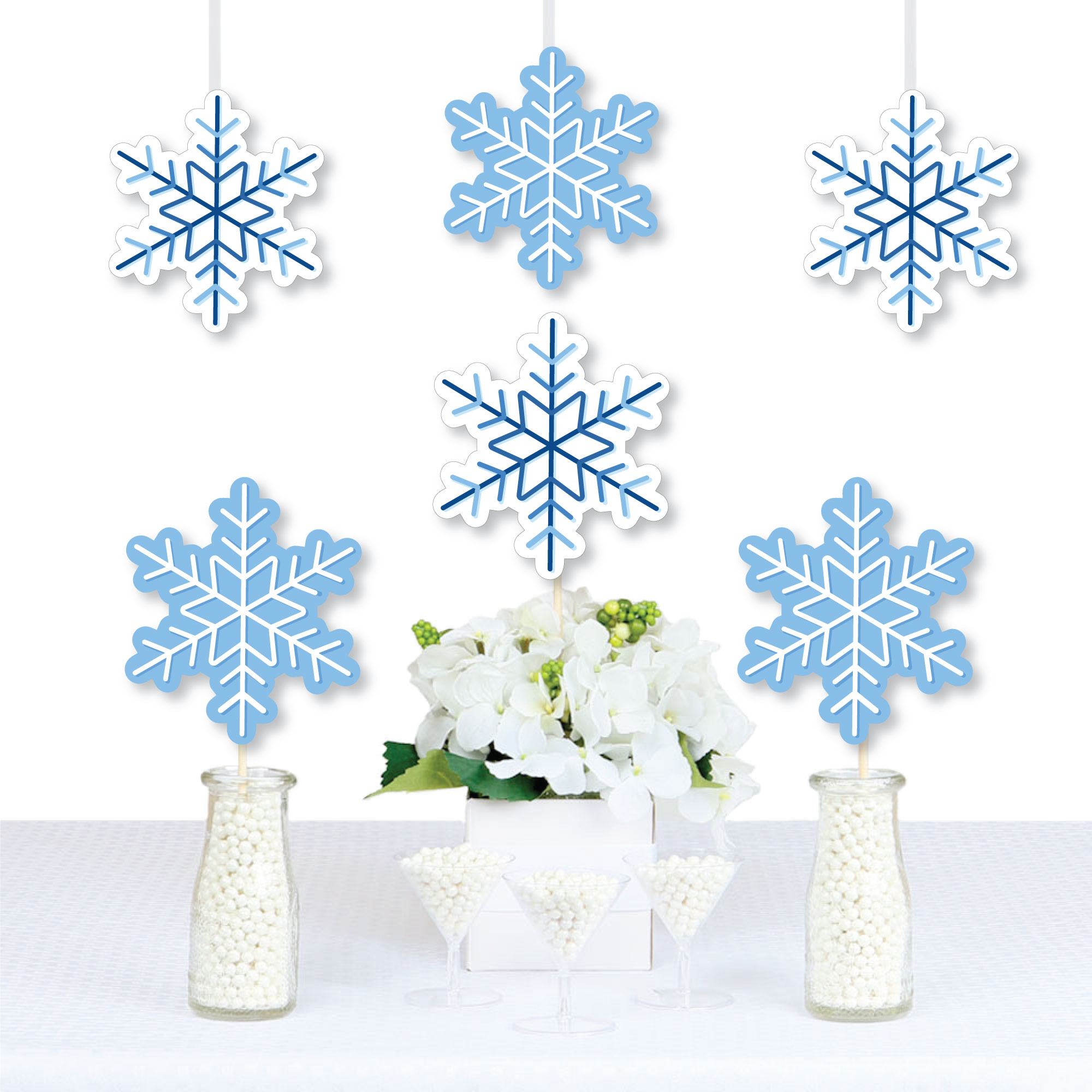Big Dot of Happiness Blue Snowflakes - Decorations DIY Winter